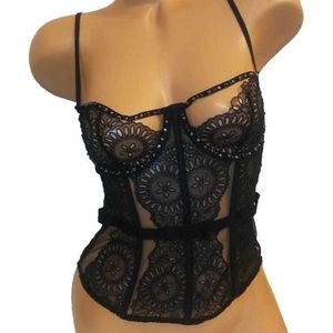 Victoria's Secret Bustier Corset 36D Rhinestones